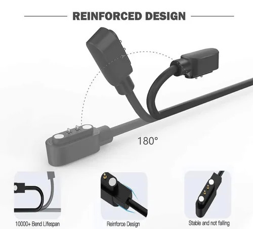 Miniatura 5 de Cargadores de 2 pines para cable de reloj inteligente JYouPro, paquete de 2 [modelo A + modelo B, solo un ajuste] Cable de carga USB magnético
