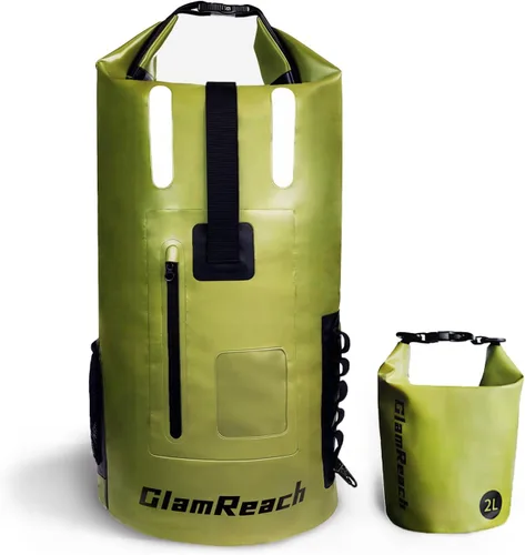 Mochila impermeable de 55 litros, resistente a la suciedad, equipo esencial para kayak, senderismo, campamento, viajes en la playa con bolsa seca de