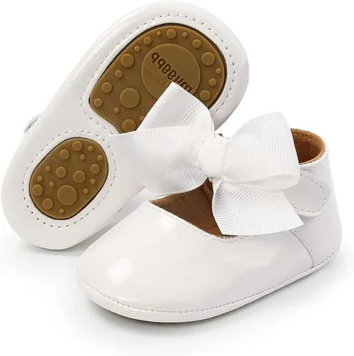 COSANKIM Zapatos planos Mary Jane con suela de goma antideslizante para bebés y niñas pequeñas zapatos de vestir de princesa