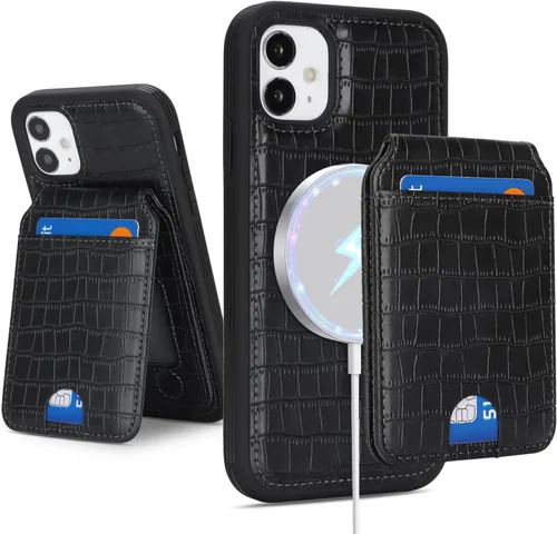 Miniatura 27 de Havaya Funda compatible con iPhone 11, cartera MagSafe con tarjetero - Funda magnética desmontable 2 en 1 - Ranuras para tarjetas de crédito