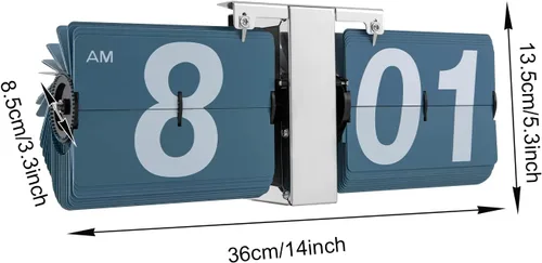 Miniatura 2 de Gdrasuya10 Reloj de escritorio digital de cuarzo, reloj abatible de pared y mesa, reloj abatible retro, reloj de pared con pantalla digital para Azul