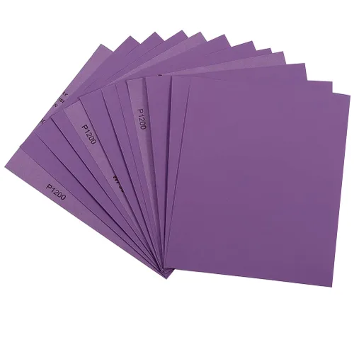 Papel de lija de grano 1200, hojas de lija en seco húmedo de 9 x 11 pulgadas, papel de arena abrasivo de alúmina fundida blanca avanzada para