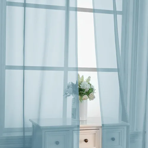 Miniatura 320 de OVZME Cortinas traslúcidas, ligeras, suaves, para estudio, sala de estar y dormitorio, juego de 2 paneles, 42 pulgadas de ancho x 84 pulgadas