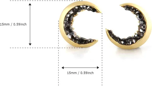 Miniatura 3 de LAONATO Aretes de luna creciente