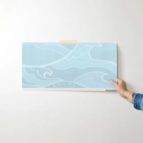 Miniatura 7 de Spoonflower Papel tapiz para despegar y pegar - Ondas Mar Luz Verde Azul Océano Náutico Surf Beach House Papel pintado extraíble personalizado