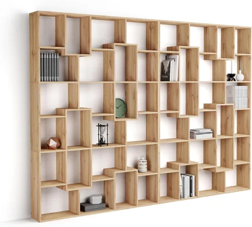 Miniatura 38 de Mobili Fiver, Iacopo XS Estantería con puertas de panel (63.31 x 31.5 pulgadas), color negro Ashwood, Made in Italy