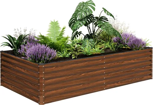 Miniatura 6 de SnugNiture Cama de Jardín Elevada Galvanizada 8x4x2 pies Cama de Cultivo Grande de Metal para Exteriores Caja de Maceta de Acero Kit para Cultivar