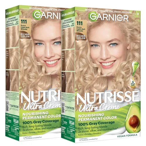 Miniatura 30 de Garnier Nutrisse - Tinte permanente en crema nutritiva para el cabello, 73 rubio dorado oscuro (Honey Dip), 2 unidades (el empaque puede variar)