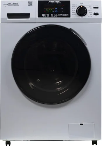 Equator Todo-en-Uno Lavadora Secadora SIN VENTILACIÓN/CON VENTILACIÓN ciclo PET 1.62 pies cúbicos/15 libras+Kit de Portabilidad en Blanco (PLATA)