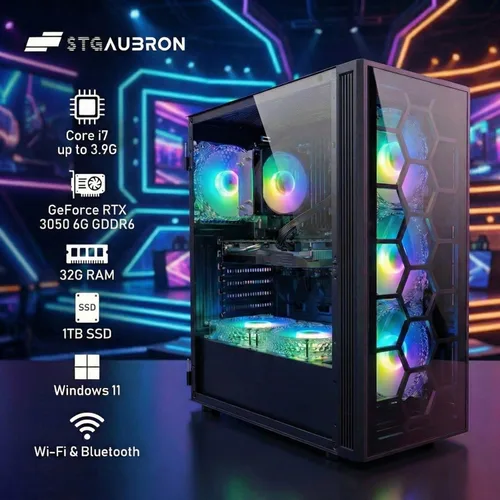 Miniatura 2 de STGAubron Computadora de escritorio para videojuegos, GeForce RTX 2060 Super 8G, Intel Core i7 hasta 3.9G, 32G RAM, SSD de 1 TB, WiFi 6, BT 5.0