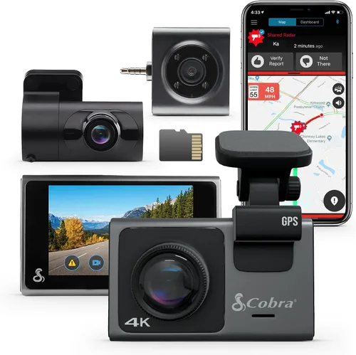 Miniatura 8 de Cámara de salpicadero inteligente Cobra+leva trasera (SC 400D) – Resolución UHD 4K, Alexa incorporada, capacidad para 3 cámaras, alertas de policía