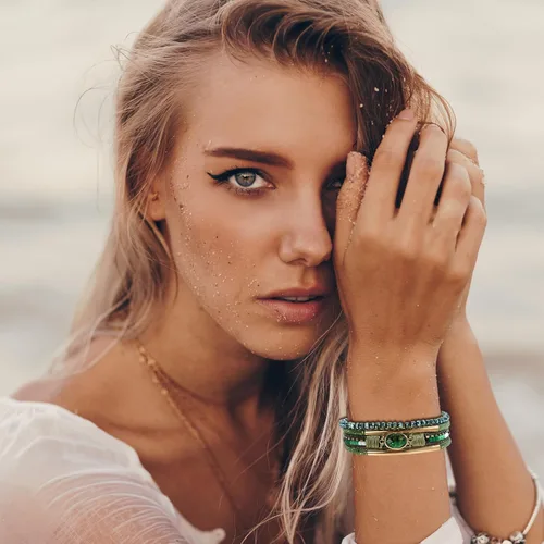 Miniatura 7 de Long tiantian Leather Wrap Bracelets Crystal Bead Bracelet Boho Cuff Stone Charm Bracelets with Clasp Multi-Layer Leather Cuff Bangle Jewelry Gifts