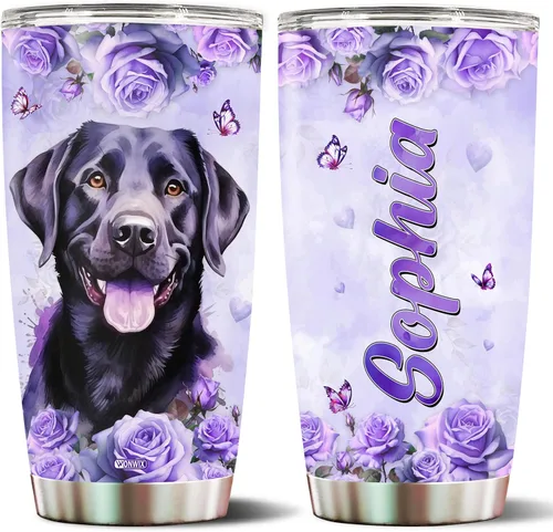 Miniatura 29 de Regalos personalizados de Beagle para mujeres, esposa, hija, mamá, niña, vaso de acero inoxidable aislado de 20 onzas, taza de viaje, taza de café