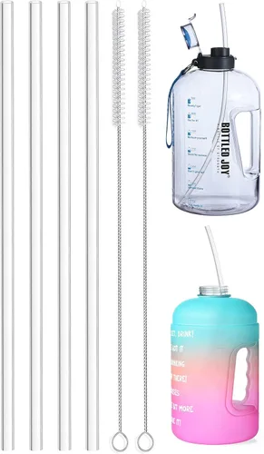 ALINK Pajitas de silicona transparente reutilizables extra largas de 15 pulgadas, paquete de 4 popotes flexibles para vaso Stanley de 40 onzas,