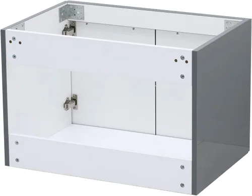 Miniatura 4 de Juego de lavabo flotante para montaje en pared, tocador gris oscuro brillante, encimera de fregadero integrada blanca, 29.25 pulgadas