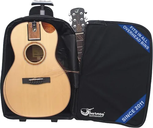Miniatura 22 de Journey Instruments Guitarra de viaje de fibra de carbono – OB660M Guitarra acústica de bajo portátil con sistema plegable patentado – Estuche