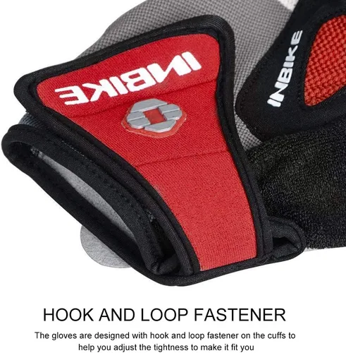 Miniatura 9 de Inbike - Guantes de ciclismo para hombre, 5 mm 0.19 pulgadas, almohadilla de gel absorbente de golpes, antideslizantes, transpirables