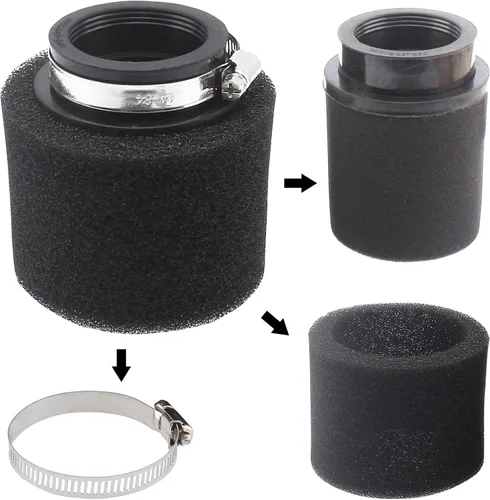 Miniatura 5 de 2 unidades universales de 1.890 in 1.929 in 1.969 in negro doble espuma filtro de rendimiento para 50cc - 90cc 110cc 125cc ATV Quad Scooter Go Kart