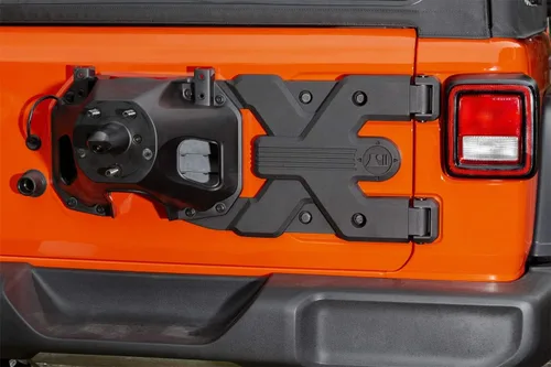 Miniatura 9 de Rugged Ridge HD kit de transporte de ruedas de auxilio Negro, bisagra fundida, de alta resistencia 11546.56 Compatible con Jeep Wrangler JL