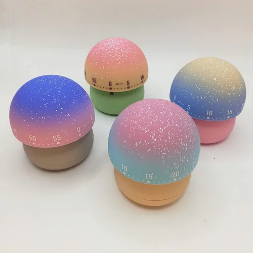 Miniatura 7 de Temporizador mecánico de cocina, lindo temporizador de hongos para niños, temporizador manual de cuenta regresiva de 60 minutos para aula, hogar