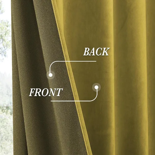 Miniatura 72 de RYB HOME Cortinas opacas de terciopelo para dormitorio, aislamiento térmico, privacidad, luz solar, bloqueo de calor, cortinas lujosas con bolsillo