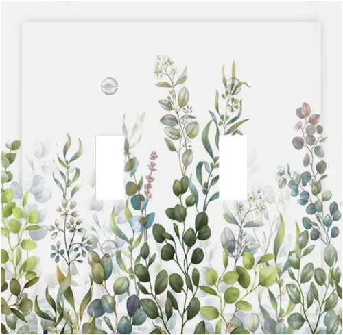 Miniatura 104 de Hojas de eucalipto, vegetación, flores de vid, sencillez, cubiertas decorativas de salida de 1 pandilla, placa de pared para interruptor de luz