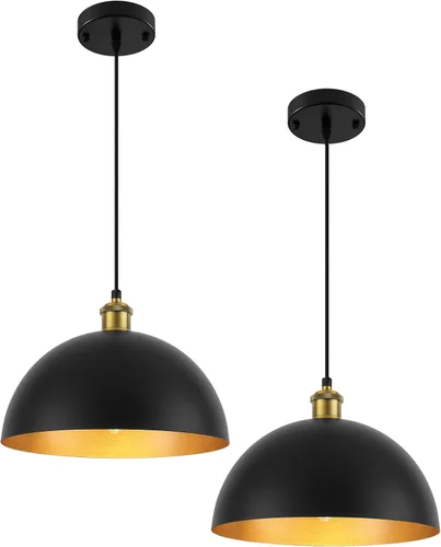 Miniatura 8 de Luces colgantes doradas, lámpara colgante de granja de 11.8 pulgadas para isla de cocina, lámparas colgantes vintage para comedor, sala de estar