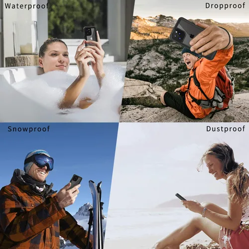 Miniatura 8 de Lanhiem Funda para iPhone 12 Pro, funda impermeable IP68 a prueba de polvo con protector de pantalla integrado (no para iPhone 12), funda protectora