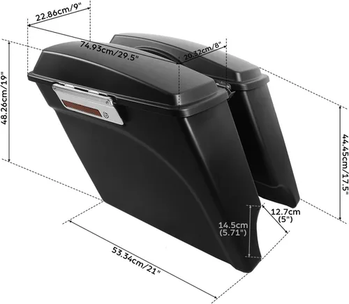 Miniatura 5 de Alforjas alargadas de 5 pulgadas TCMT para Harley Touring Street Electra Glide 1993-2013