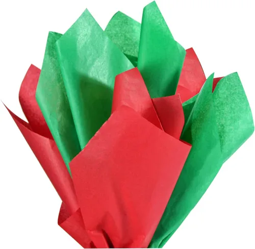 Miniatura 4 de Bobobag 100 hojas de papel de seda rojo y verde de 20 x 14 pulgadas a granel para bolsas de regalo, envoltura de regalos, manualidades, fiesta