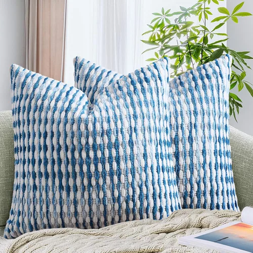 Miniatura 28 de AmHoo Juego de 2 fundas de almohada decorativas de chenilla estilo bohemio, funda de almohada con borlas para sofá, cama, dormitorio, sala de estar