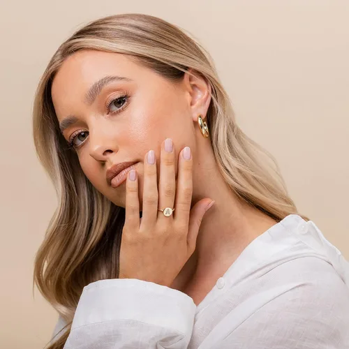 Miniatura 2 de PAVOI Anillo apilable chapado en oro de 14 quilates para mujer Anillos de moda