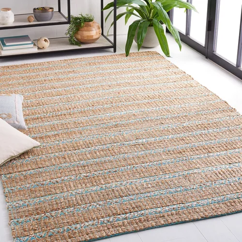 Miniatura 9 de SAFAVIEH Natural Fiber Collection NFB655Z - Alfombra de pasillo de 2 pies 3 pulgadas x 8 pies, color negro y natural, hecha a mano de yute a rayas