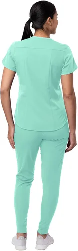 Miniatura 2 de Adar Pro - Conjunto moderno de ropa quirúrgica atlética para mujer, Camiseta quirúrgica moderna con cuello en V y pantalones quirúrgicos de yoga