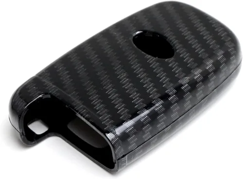 Miniatura 5 de iJDMTOY - Carcasa para llavero con patrón de fibra de carbono, color negro brillante, compatible con Hyundai Veloster, Sonata, Elantra, Genesis, Kia