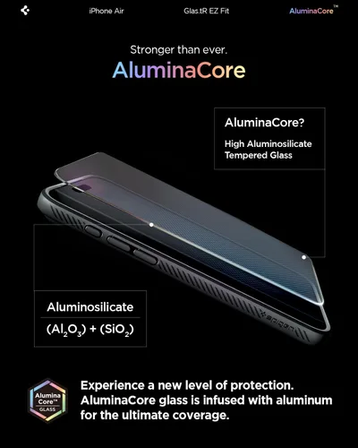 Miniatura 3 de Spigen AluminaCore - Protector de pantalla de vidrio templado [Glas.tR EZ Fit] diseñado para iPhone Air [Paquete de 2], dureza 9H+, durabilidad