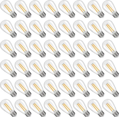 Miniatura 11 de Bombillas LED S14 de repuesto, Bombillas LED S14 irrompibles e impermeables de 1 W, luces de cadena para exteriores, bombillas LED Edison de base