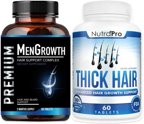 NutraPro Vitaminas para el crecimiento del cabello para hombres, suplemento anti pérdida de cabello, píldoras de crecimiento del cabello y barba con