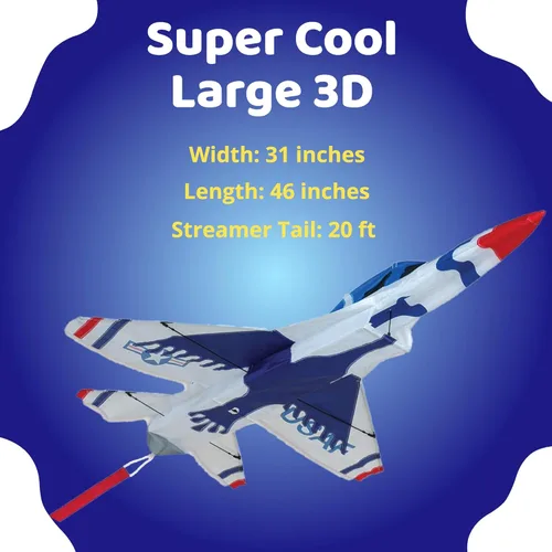Miniatura 7 de Premier Kites Cometa Jet 3D - F16 Thunderbird
