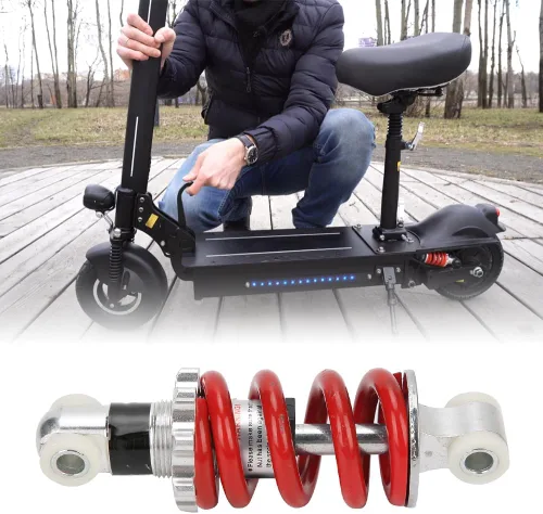 Miniatura 2 de Joyzan Amortiguador eléctrico para motocicleta, amortiguador de suspensión de amortiguamiento de agujero trasero, resorte ajustable, distancia