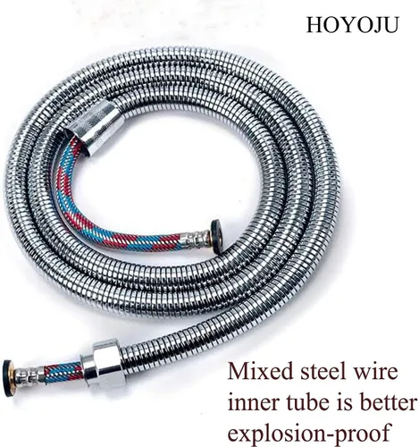 Miniatura 7 de Manguera de ducha de mano de 59 pulgadas, cable de acero inoxidable de grado comercial con tuerca de 1/2 IPS inserto de latón macizo, manguera
