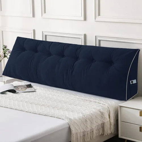 Miniatura 40 de Sasttie - Almohada de cabecero completa, almohada de cuña para cabecero para sentarse en la cama, cojín triangular de apoyo para la espalda