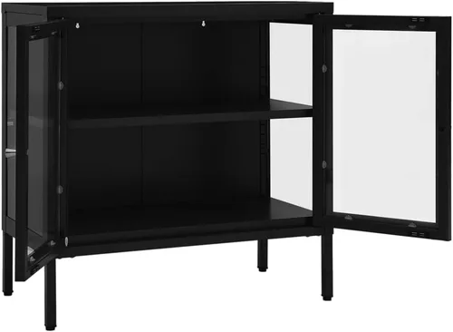Miniatura 7 de Aparador negro, vitrina, gabinete de barra de café, gabinete de sala de estar, estantería, vitrinas para sala, gabinete de consola, armarios