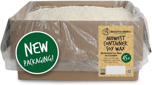 American Soy Organics Perlas de Cera de Soja 100% del Medio Oeste para Hacer Velas - Suministros Naturales para Hacer Velas - Libre de Parafina,