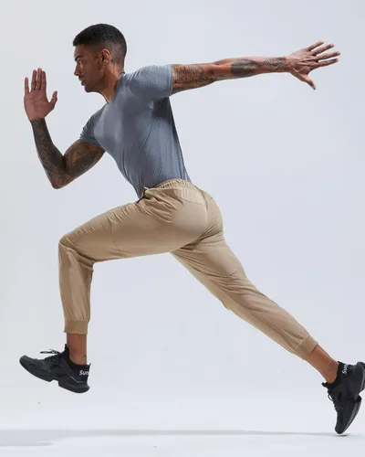 Miniatura 7 de Rapoo Pantalones deportivos ligeros para hombre, de secado rápido, pantalones deportivos con 3 bolsillos con cremallera