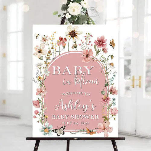 Miniatura 14 de Letrero personalizado de Baby In Bloom, letreros de bienvenida para baby shower, decoraciones de baby shower, baby shower, letrero de bebé