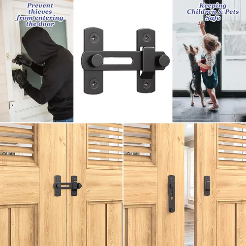 Miniatura 6 de DOUBLE 2 C Cerradura de puerta de granero, herrajes para cerradura de puerta deslizante, cierres de puerta de acero al carbono para gabinete