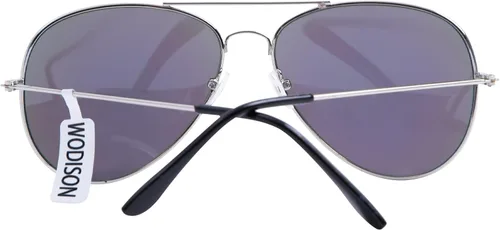 Miniatura 6 de Wodison Gafas de sol clásicas para niños y niñas, lentes de sol reflectantes con marco de metal, marco plateado, lentes azules y verdes, plateado