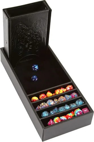 Forged Dice Co. Citadel Bandeja y Torre de Dados - 3 en 1 Bandeja de Rodaje, Caja de Almacenamiento y Torre Removible para DnD, RPG y Juegos de Mesa