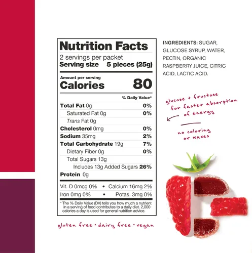Miniatura 5 de SKRATCH LABS Raspberry Sport Energy Chews, 1.76 onzas